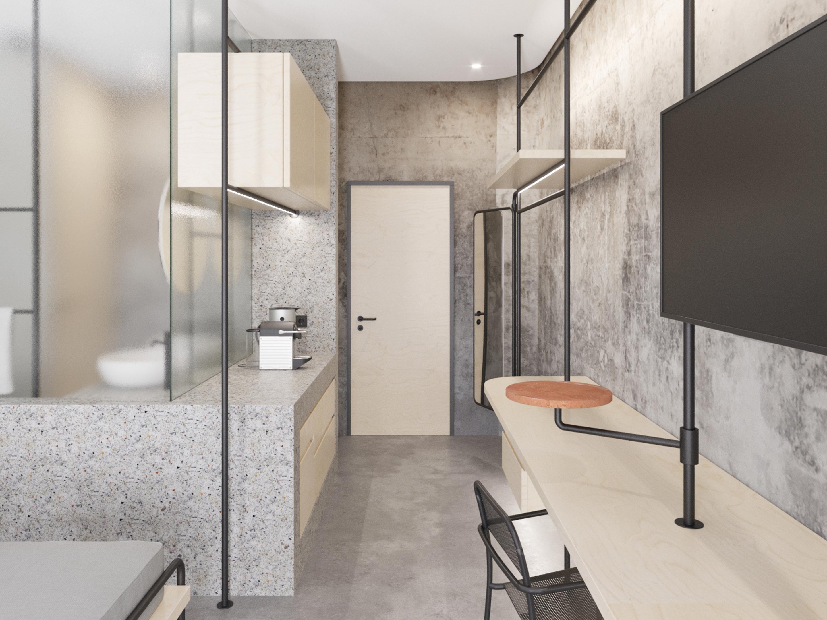 Dexamenes seaside hotel placeholder suite interior design in Kourouta